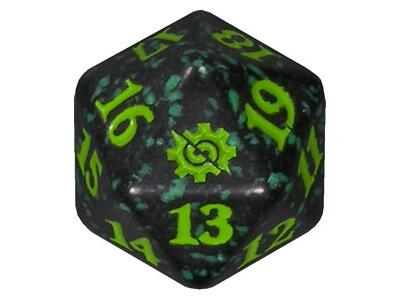 KAMIAGAWA Neon Dynasty d20 ζάρι ΠΡΑΣΙΝΟ