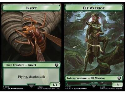 Insect Token (G 1/1 Flying, Deathtouch) // Elf Warrior Token (G 1/1)