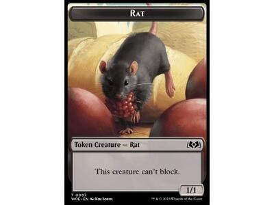 Rat Token (Black 1/1 Can't Block)