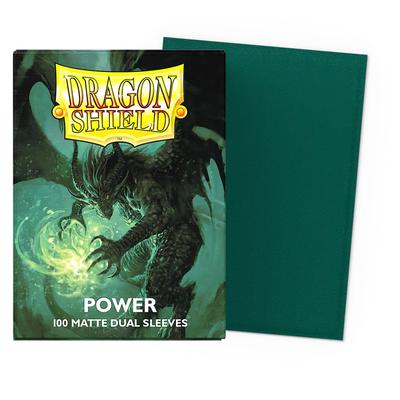 100 Dragon Shield "METALLIC GREEN / POWER" Matte Dual Sleeves