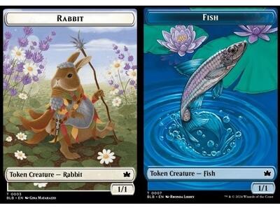 Rabbit Token (W 1/1) // Fish Token (U 1/1)