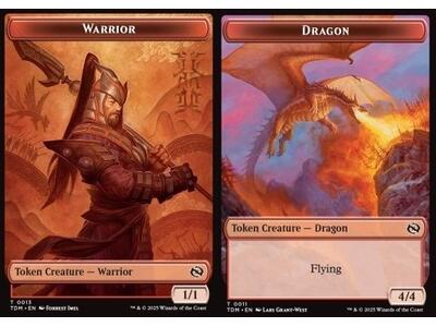 Warrior Token (R 1/1) // Dragon Token (R 4/4)