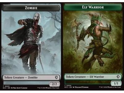 Zombie Token (B 2/2) // Elf Warrior Token (G 1/1)