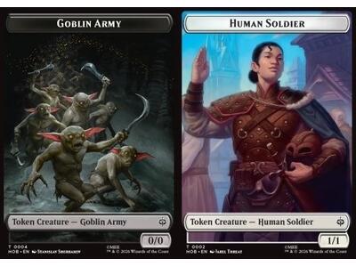 Goblin Army Token (B 0/0) // Human Soldier Token (W 1/1)