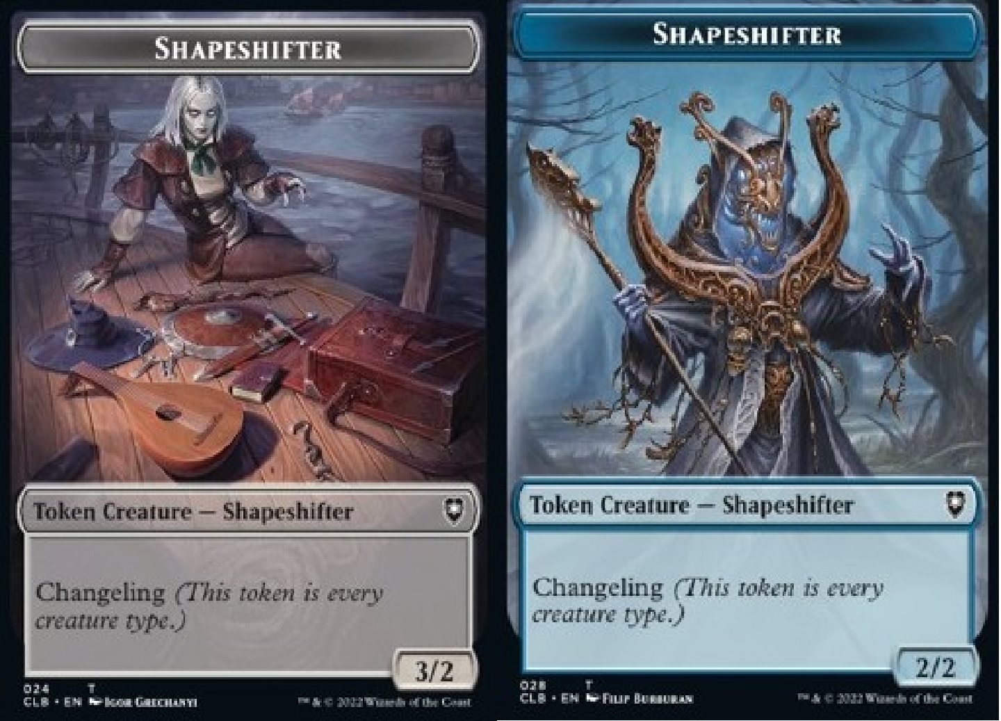 Shapeshifter Token (3/2 with changeling) //  Shapeshifter Token (U 2/2 with changeling)