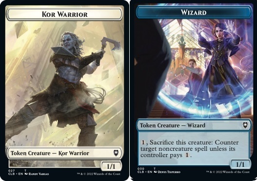 Kor Warrior Token (W 1/1) // Wizard Token (U 1/1)