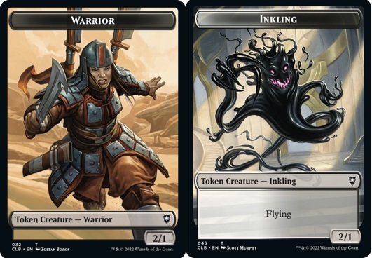 Warrior Token (B 2/1) //  Inkling Token (W/B 2/1 with flying)