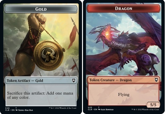 Gold Token // Dragon Token (R 5/5 with flying)