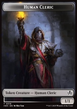 Human Cleric Token (White and Black 1/1)