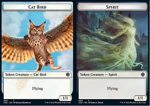 Cat Bird Token (W 1/1) // Spirit Token (W 1/1)