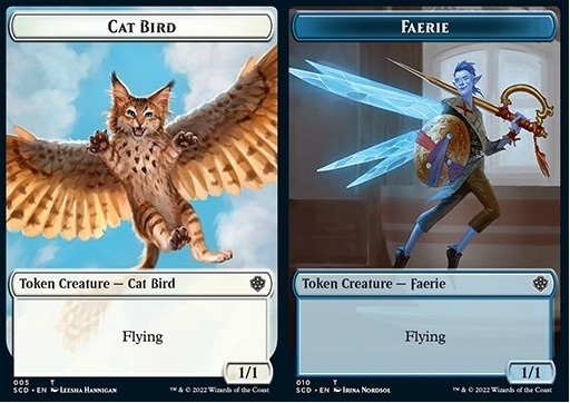 Cat Bird Token (W 1/1) // Faerie Token (U 1/1)
