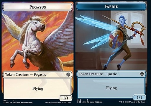 Pegasus Token (W 1/1) // Faerie Token (U 1/1)