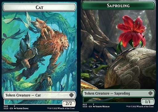 Cat Token (W 2/2) // Saproling Token (G 1/1)