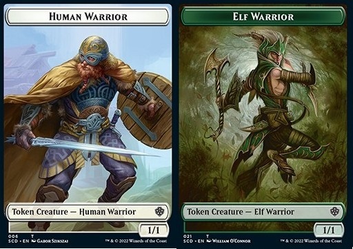 Soldier Token (W 1/1 Lifelink) // Elf Warrior Token (G 1/1)