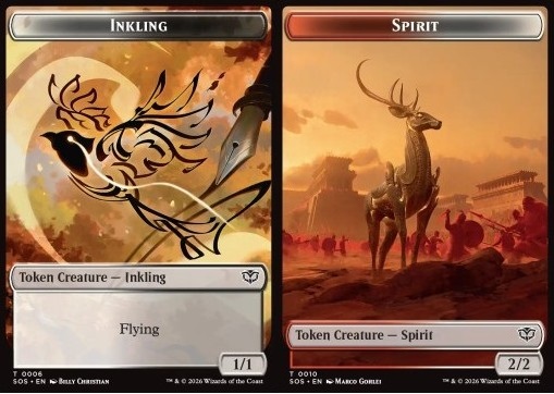Inkling Token (WB 1/1) // Spirit Token (RW 2/2) (V.2)