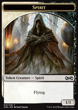 Spirit white/Black creature with flying 1/1