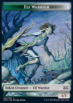 Elf Warrior Token (Green and White 1/1)