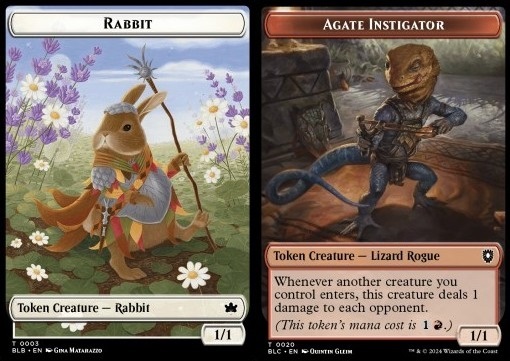 Rabbit Token (W 1/1) // Agate Instigator Token (R 1/1)