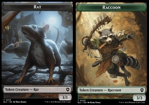 Rat Token (B 1/1) // Raccoon Token (G 3/3)