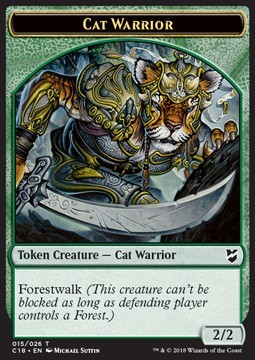 Cat Warrior Token (Green 2/2)