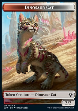 Dinosaur Cat Token (RW 2/2) // Bird Token (W 1/1)