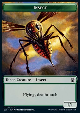 Insect Token (G 1/1 Flying, Deathtouch) // Beast Token (G 4/4)
