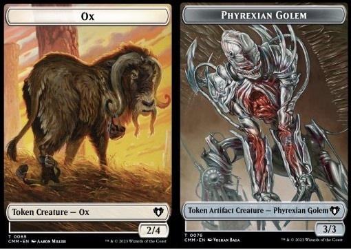 Ox Token (W 2/4) // Phyrexian Golem (A 3/3)
