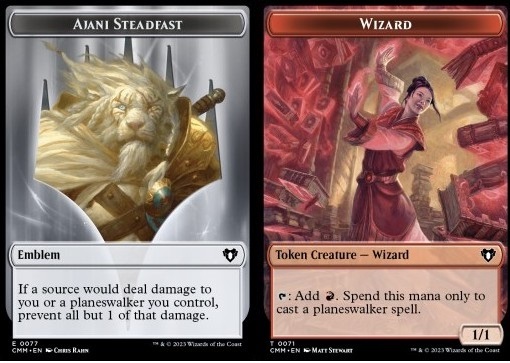 Ajani Steadfast Emblem // Wizard Token (R 1/1)
