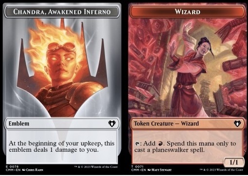 Chandra, Awakened Inferno Emblem // Wizard Token (R 1/1)