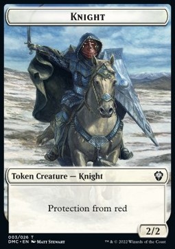 Knight Token( White 2/2 Protection from red)