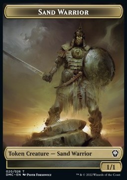 Sand Warrior Token ("This creature is red, green, and white")