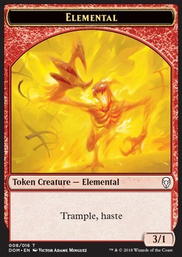 Elemental Token (Red 3/1 Trample, haste)