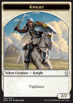 Knight Token (White 2/2 Vigilance) (Version 1)