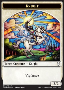Knight Token (White 2/2 Vigilance) (Version 2)