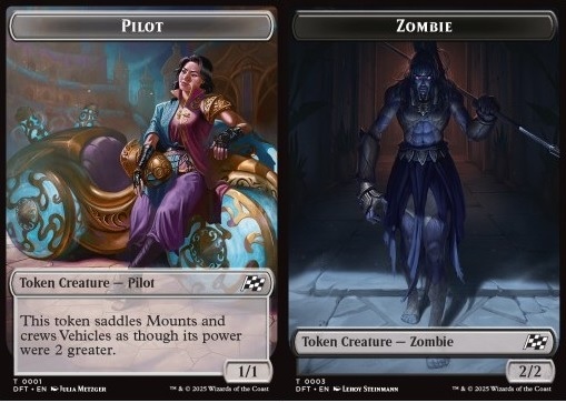 Pilot Token (C 1/1) // Zombie Token (B 2/2)