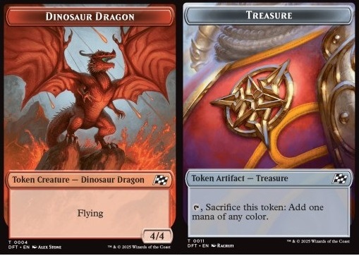 Dinosaur Dragon Token (R 4/4) // Treasure Token