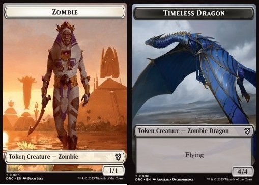 Zombie Token (W 1/1) // Timeless Dragon Token
