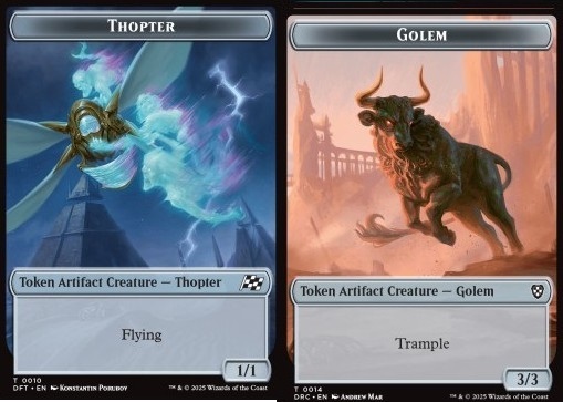Thopter Token (A 1/1) // Golem Token (A 3/3 Trample)