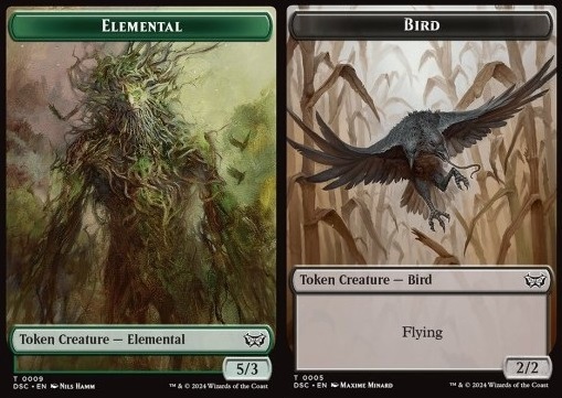 Elemental Token (G 5/3) // Bird Token (B 2/2)