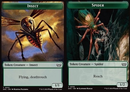 Insect Token (G 1/1 Flying, Deathtouch) // Spider Token (G 1/2)