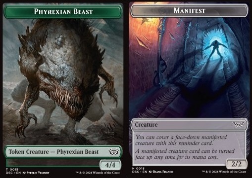 Phyrexian Beast Token (G 4/4) // Manifest Token (C 2/2)