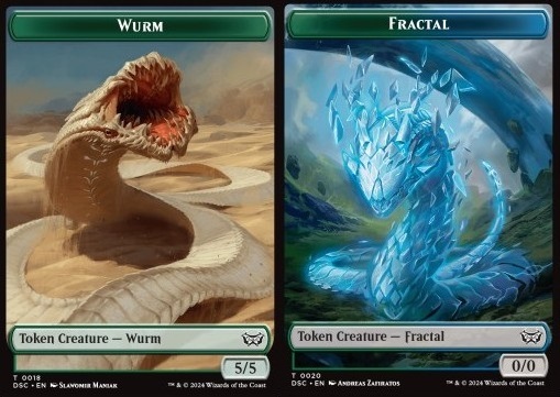 Wurm Token (G 5/5) // Fractal Token (GU 0/0)