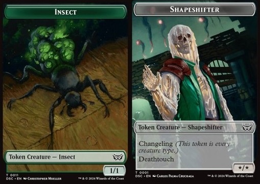 Insect Token (BG 1/1) // Shapeshifter Token (C */*)