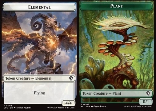 Elemental Token (W 4/4) // Plant Token (G 0/1)