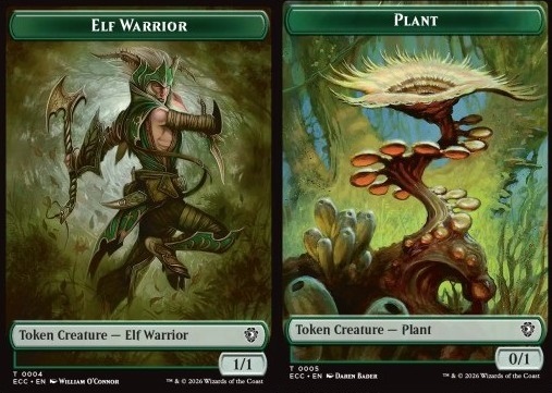 Elf Warrior Token FOIL (G 1/1) // Plant Token FOIL (G 0/1)