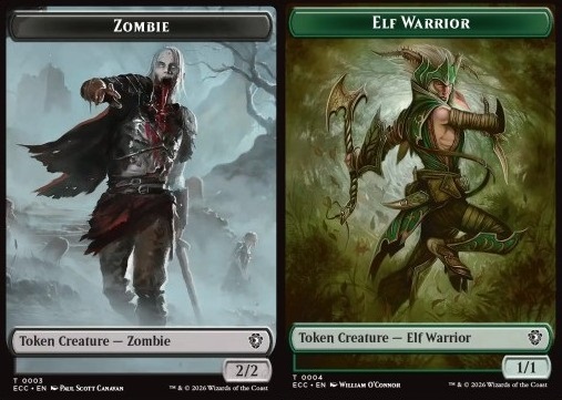 Zombie Token (B 2/2) // Elf Warrior Token (G 1/1)