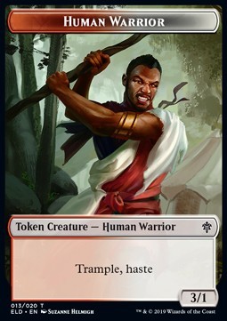 Human Warrior Token (Red and White 3/1)