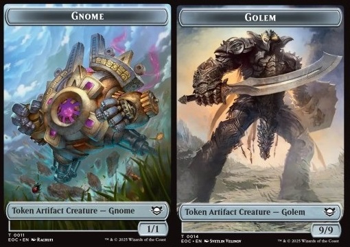 Gnome Token (A 1/1) // Golem Token (A 9/9)