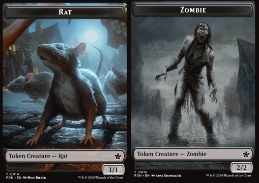 Rat Token (B 1/1) // Zombie Token (B 2/2)