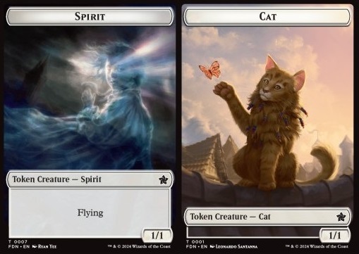 Spirit Token (W 1/1) // Cat Token (W 1/1)